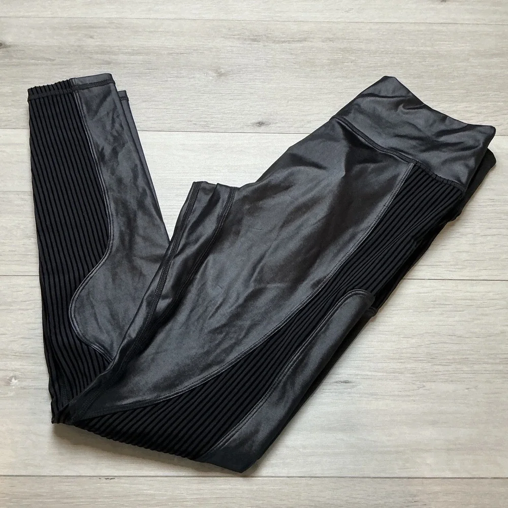 Fabletics Motion365+ Contour Leggings Women S Black Shine New‎ With Tags